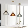 Pendant Lamps Retro Nordic Chandelier Glass Light E27 Bedroom Living Room Dining Colorful LED Attic Staircase ChandelierPendant