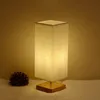 Lampes de table USB rechargeable LED lampe de bureau interrupteur tactile à distance bois style japonais abat-jour en tissu chaud luminarias decorativas atable