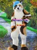 Fursuit Husked Husked cão Fox Wolf Mascot Traje Fur Cartoon Personagem Dola Halloween Party Party Set Shoes # 238