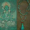 Ожерелья с подвесками TARA MALA Длинное нефритовое ожерелье с кисточками Yoga JewelryPendant