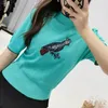 501 2022 Brand de verão Mesmo estilo suéter Crew pescoço de manga curta Moda Pullover roupas femininas Yingjie