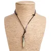 Collier pendentif croix de balle, chaîne réglable en cuir, colliers pour femmes et hommes, Punk, bijoux à la mode, cadeau