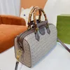 Bolsa de Bambu Bolsa de Ombro Tote Cruz Sacos Moda Mulheres Canvas Lona de Couro De Couro De Metal letra Dot Decore Removível Ajustável Suporte de Ombro Ajustável