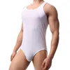 Corpo masculino Shapers de retalhos Bodysuits Homem de alta elasticidade de uma peça de uma peça de colheita masculina Slim Building Singlet Lingerie