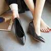 Elbise Ayakkabı Patent Deri Kama Kadın Yüksek Topuk Pompaları Düğün Partisi Konfor Kauçuk Sole Skid Dirençres
