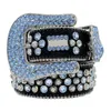 Designer Belts Women Men Belt Rhinestone Rivet Leather Belt Fashion Rock Strap 18 Colors With Bling Diamonds
