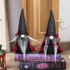 Halloween feita à mão Tomte Toy Gnomos suecos Ornamentos com chapéu de bruxa Hat Hat Christmas Doll Decor para casa P0720