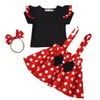 Criança de meninas para meninas roupas designer infantil garotas camisetas de tira superior saia tira de cabeça de cabeça de 3 peças roupas boutique childrens roupas