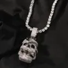 Big Iced Out Pendant Necklaces Mens Hip Hop Vintage Gold Necklace Jewelry Coiled Skull Pendant Necklace8720151