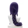 L-EMAIL WIG合成髪のGenshin Impact Baal Cosplay Wig Raiden Shogun 100cm Graident Purple編組耐熱性S220505