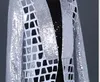 ステージ着のシンガーシルバースパンコールブレザー男性ブランドショールカラーシングルボタンスーツジャケット光沢のあるチェック柄スパンコールパーティーダンスコスチューム