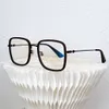 2022 nouvelles lunettes de soleil noir miroir cadre jambe lunettes optiques cadre modificateurs polyvalent forme de visage