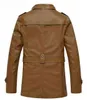 Jaqueta de couro com capuz Homens de jaqueta de couro PU grossa homens de inverno Faux Fur Fleece Jackets para masculino L220801