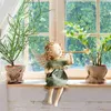 Christmas Cherub Resin Angel Little Girl Blowing A Trumpet Unique Winged Angel Statue Merry Christmas Home Desktop Decoration L220531