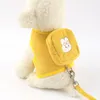 Hundhalsar Leases Compact 1 Set Cute Bag Harness med blyhalten Bomull Ryggsäck 360-graders Surround för KittyDog