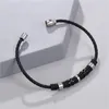 Pulseiras de charme pulseira de couro retrô para homens mulheres pretas vintage machos machos jóias de aço inoxidável garoto magnético BangleCharm INTE22