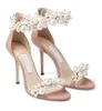 Свадебная свадьба Maisel White Pearl украшенная сандалиями обувь женская лодыжка на высоких каблуках Lady Gladiator Sandalias Eu35-42 с коробкой