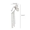 Baumelnde Kronleuchter-elegante Schmetterlings-Clip-on-Ohrringe für Frauen, feminine funkelnde Strass-Quasten-Ohrstulpe-Wrap-Climber-Ohrring