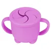 Sans BPA Enfants Gobelets Boîte De Stockage Des Aliments En Silicone Solide Couleur Bébé Snack Tasses Portable Enfants Snacks Conteneur Avec Couvercle Enfants Tasse JLA13191