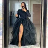 Women Tutu Long Kjol Front Split Layered Tulle Maxi Puffy kjolar Golvlängd Bröllop Night Out Party Club kläder 220611