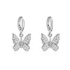 Enveloppe de lustre en argent couleur dorée en orage en cristal Boucles d'oreilles papillon pour femmes mignonnes petites étalons à oreille