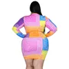 플러스 사이즈 드레스 프린트 드레스 2022 여름 여성 의류 긴 소매 대형 5XL 4XL 로브 섹시한 Jurken Rozmiar Sukienki