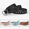 MYMC Belt Hollow Heart Shape Candy Colors Kids for Boy Girl Lady Women PU Leather Adjustable Luxury Designer Metal Buckle Belts 220712