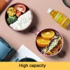 Geschirr-Sets Doppelte Bento-Box für Schüler, Schule, Thermo-Lunch-Aufbewahrungsbehälter im japanischen Stil mit Fach, Frühstücksboxen, Geschirr D