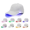 Novità Cappellini da festa luminosi a LED Tempo libero all'aperto Incandescente Alpinismo Protezione solare Berretto da baseball Cappello snapback traspirante in cotone