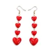 Dangle & Chandelier Rinhoo Women's Cute Romantic Heart Drop Earrings Red Love Long Tassel Female Statement Wedding Jewelry Wholesale