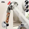 ZL 3 -lägen justerbar handhållen badrum duschhuvuden trycksatt vattenbesparande anjon mineralfilter högt tryck duschhuvud 220510