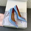 stiletto dress Shoes Amina Luxury Designer Bowtie Rhinestone Button Lady pumps 9.5CM high heeled top quality Pointed toes womens shoe 35-42