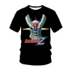 Мужские футболки Mazinger Z Anime Movie Movie Robot Streetwear 3D-печатная футболка модная обычная футболка