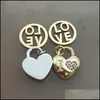 Pendant Necklaces Pendants Jewelry 5Pcs Gold Sier Plated Heart Lock Love Word Hollow Round English Let Dw6