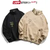 Lappster-Youth Men Fleece Pocket harajuku Hoodies Mens Oversized Streetwear Sweatshirts Korean Hoodie Hip Hop Black Clothes 220325