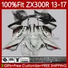 Iniezione Bodys per Kawasaki Ninja ZX3R EX ZX 3R 300R ZX300 ZX300R 13 14 15 16 17 125NR 13 14 15 16 17 125NO.92 ZX-300R EX300R Bianco Black ZX-3R 2013 2014 2015 2017 EX-300 13-17 carenatura OEM