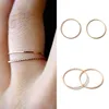 İnce ince gül altın istifleme mafsal yüzüğü seti küçük parmak midi parmak yüzüğü basit tasarım moda takı halkaları kadınlar için2574