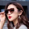 New Women Sunglasses Fashion One Piece Lens Gold Rim Half-frame Modification Goggles Trendy Eyeglasses Yellow Grey Mirror Party Popular