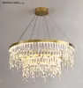 الثريات الفاخرة Light K9 Crystal Prendant Lamp Decor Decor Indoor Lead Led Staircase Lamp Gold Suspension Lampara for Villa Hotel Lobby