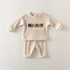 Mode Baby Kleidung Set Frühling Kleinkind Baby Junge Mädchen Casual Tops Pullover UND Lose Hosen 2 stücke geboren Baby Junge kleidung Outfits