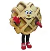 Simulering Waffle Mascot kostymer av hög kvalitet tecknad karaktär outfit kostym halloween vuxna storlek födelsedagsfest utomhus festival klänning