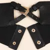 Belts Vintage Women Faux Leather Buckle Elastic Wide Belt Strap Solid Color Waistband Waist Corset For Slimming DXAABelts