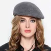 Female Gift Autumn And Winter Party Formal Headwear Lady Fashion Flat Peak Hat Cap Women 100 Wool Felt Beret Hats J220722