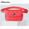 Crossbody Bag Mihaivina Fashion Leather Waist Bag Women Fanny Chest Pack Femal Plaid Belt s Hip Money Travel Phone Pouch s 220802