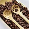 1 Pz Carino Artiglio di gatto d'oro di alta qualità Mini Caffè creativo Cucchiaio in acciaio inossidabile Regalo Torta Mescolando Zuppa di zucchero Cucchiaino da dessert 220509