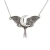 Chaînes SanLan Wiccan Pendentif Pour Femme Moth R Avec Lune CollierChaînes Elle22