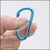 Sleutelringen Sieraden Aluminium Karabiner D Ring Spring Snap Hook voor goede kwaliteit buiten Caribeaners Cam Keychain Accessory Dh7vh