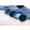 Agate Slice Cup Coaster Blue Agate Coaster Stone Mats Pads Bijoux Exposition 229A254L