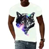 Été 3d Animal Wolf Men T-shirt Fashion Casual Trend Personalité Imprimé Couchons courts T-shirts Hip Hop Harajuku Streetwear 220624