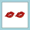 Brincos de garanh￣o j￳ias Sexy Lip Red Lip Diamond Vintage Preenchimento Rhinestone Big Breating Women Girl Girl Valentine Gift Drop Delivery 2021 ltzpu